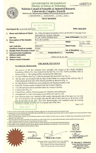 UL 10 C NFPA Door test report