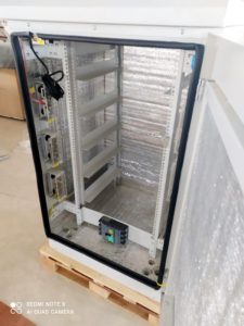 Stainless Battery Cabinets Open